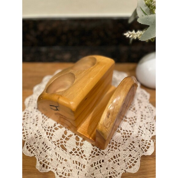 Handmade Wood Napkin, Salt & Pepper Holder - Picture 5 of 10